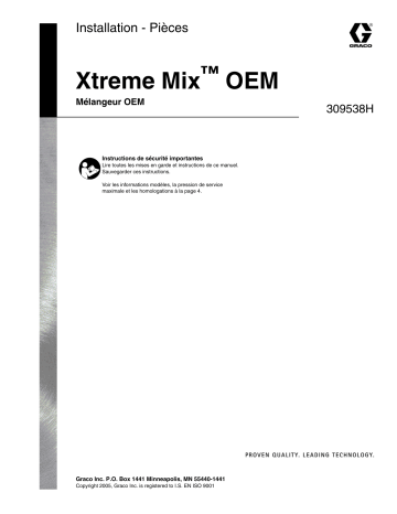Graco 309538H Xtreme Mix OEM Manuel du propriétaire | Fixfr