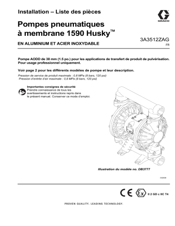 Graco 3A3512ZAG, Pompes pneumatiques à membrane Husky 1590 Manuel du propriétaire | Fixfr