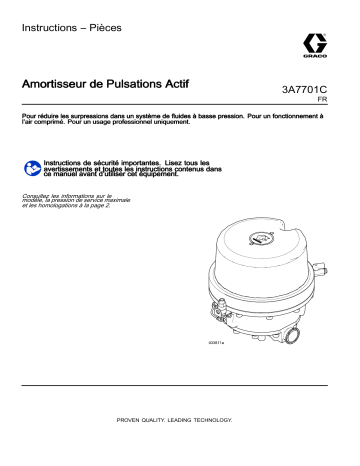 Graco 3A7701C, Amortisseur de Pulsations Actif Mode d'emploi | Fixfr