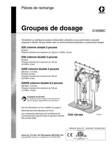 Graco 312698C Supply Units, Repair Manuel du propriétaire | Fixfr