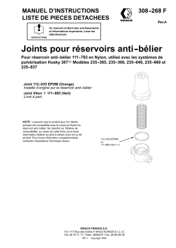 Graco 308268A, Joints pour réservoirs anti-bélier Manuel du propriétaire