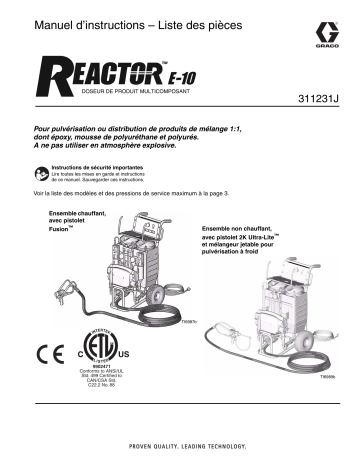 Graco 311075J - Reactor E-10 Mode d'emploi | Fixfr