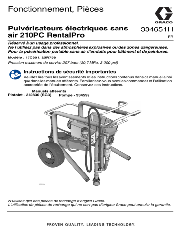 Graco 334651H, 210PC HDR Electric Airless Sprayers Manuel du propriétaire | Fixfr