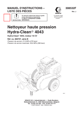 Graco 308532j , Nettoyeur haute pression Hydra-Clean 4043 Manuel du propriétaire