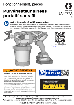 Graco 3A4477A - Pulvérisateur airless portatif sans fil, Fonctionnement, pièces (Français, France) Manuel du propriétaire