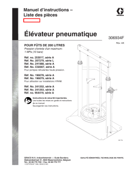 Graco 306934ak , Élévateur pneumatique Manuel du propriétaire