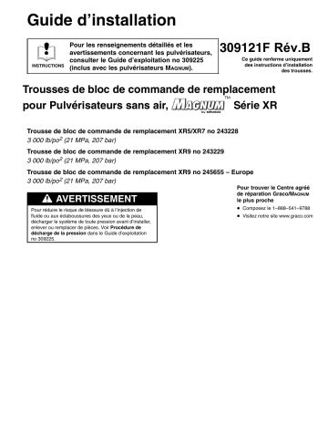 Graco 309121b , Trousses de bloc de commande de remplacement Magnum XR Manuel du propriétaire | Fixfr