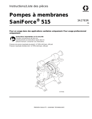 Graco 3A2783R, Pompes à membranes SaniForce 515p Mode d'emploi | Fixfr