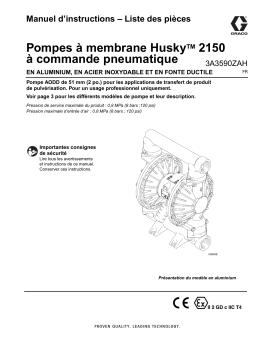 Graco 3A3590ZAH - Pompes à membrane HuskyTM 2150 à commande pneumatique, Manuel d’ Mode d'emploi