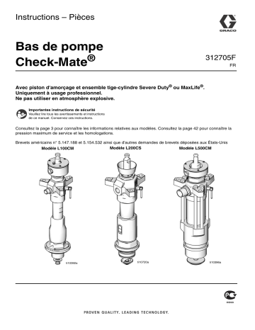 Graco 312705F, Check-Mate Lowers Mode d'emploi | Fixfr