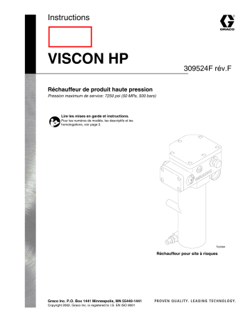 Graco 309524f , VISCON HP Réchauffeur de produit haute pression Manuel du propriétaire | Fixfr