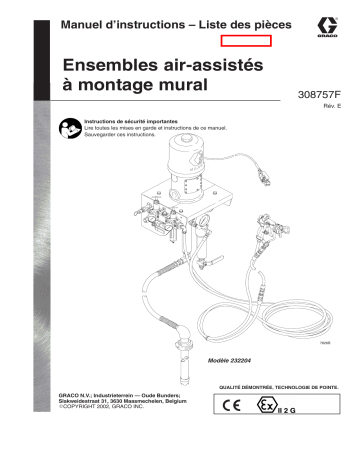 Graco 308757e , Ensembles air-assistés à montage mural Manuel du propriétaire | Fixfr