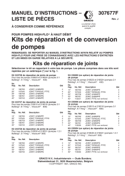 Graco 307677j , Kits de réparation et de conversion de pompes High-Flo Manuel du propriétaire