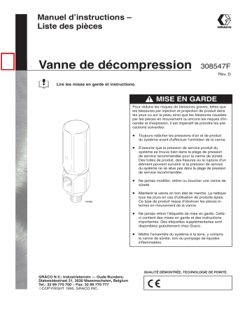 Graco 308547d , Vanne de décompression Manuel du propriétaire | Fixfr