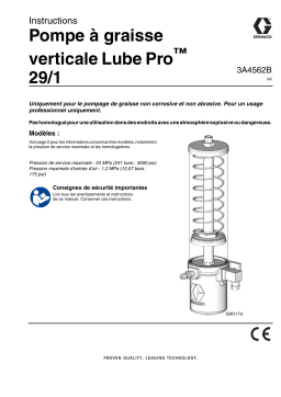 Graco 3A4562B, Pompe à graisse verticale Lube Pro 29/1 Mode d'emploi