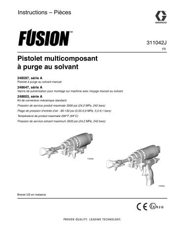 Graco 311042J - Fusion Solvent Purge Plural Component Gun Mode d'emploi | Fixfr