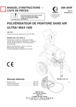 Graco 308844B, PULVÉRISATEUR DE PEINTURE SANS AIR ULTRA MAX 1595, MANUEL D’ Mode d'emploi