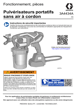 Graco 3A4434A -Pulvérisateurs portatifs sans air à cordon, Fonctionnement, pièces Français, France Manuel du propriétaire