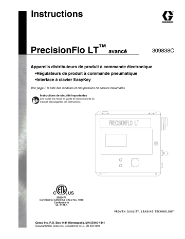 Graco 309838C - PrecisionFlo LT, Advanced Manuel du propriétaire | Fixfr