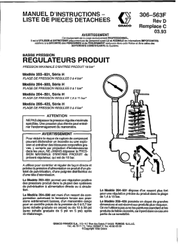 Graco 306563D, Low Pressure Fluid Regulators Mode d'emploi