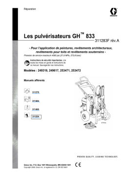 Graco 311283a , Réparation pulvérisateurs GH833  Manuel du propriétaire