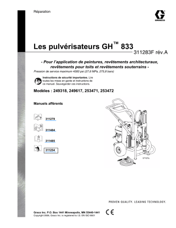 Graco 311283a , Réparation pulvérisateurs GH833  Manuel du propriétaire | Fixfr