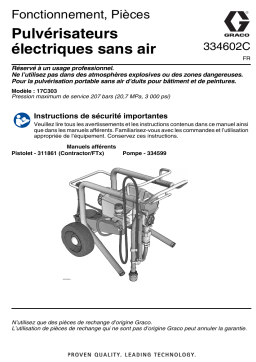 Graco 334602C RentalPro 210PC Electric Airless Sprayer Manuel du propriétaire