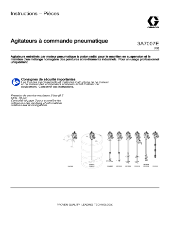 Graco 3A7007E, Agitateurs à commande pneumatique Mode d'emploi | Fixfr