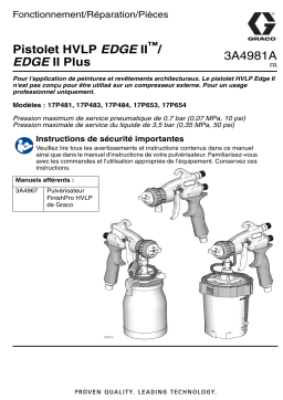 Graco 3A4981A, Pistolet HVLP EDGE II™/EDGE II Plus, Fonctionnement/Réparation/Pièces, Français, France Manuel du propriétaire