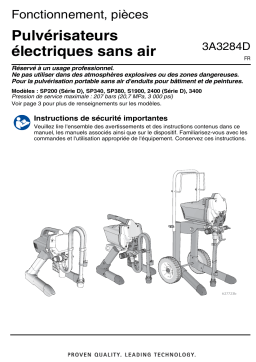 Graco 3A3284D, 17H204, 17H205, 17H199, 17G185, 17H201, SP340, SP380, 34000, S1900 Electric Airless Sprayers Manuel du propriétaire