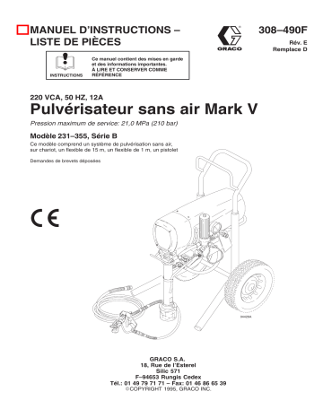 Graco 308490e , Pulvérisateur sans air Mark V Manuel du propriétaire | Fixfr