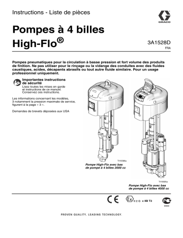 Graco 3A1528D, High-Flo 4-Ball Pumps Mode d'emploi | Fixfr