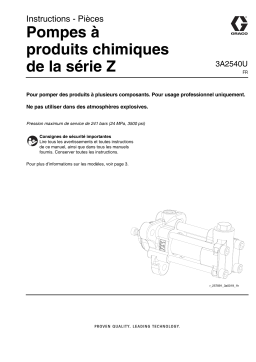 Graco 3A2540U - Pompes à produits chimiques de la série Z Mode d'emploi