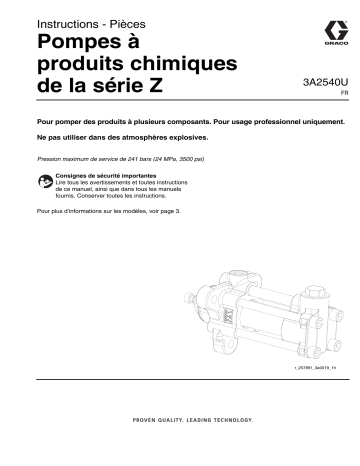Graco 3A2540U - Pompes à produits chimiques de la série Z Mode d'emploi | Fixfr