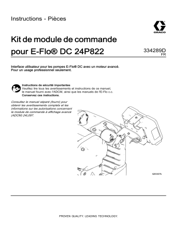 Graco 334289D, 24P822 E-Flo DC Control Module Kit Mode d'emploi | Fixfr