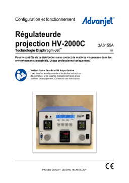 Graco 3A6155A, d’utilisation du régulateur AdvanJet Manuel du propriétaire