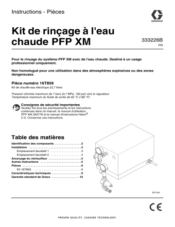 Graco 333226B - XM PFP Hot Water Flush Kit Mode d'emploi | Fixfr