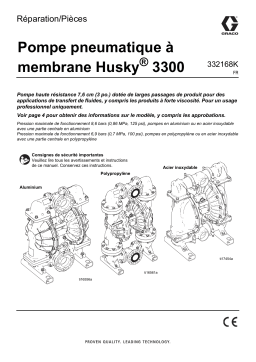 Graco 332168K, Pompe pneumatique à membrane Husky 3300, Réparation/Pièces Manuel du propriétaire