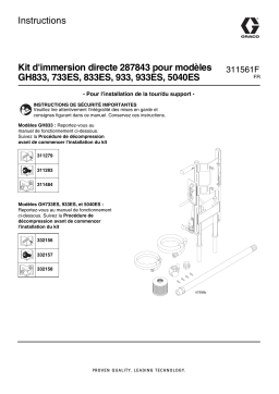 Graco 311561F, Kit d’immersion directe 287843 pour modèles GH833, 733ES, 833ES, 933, 933ES, 5040ES Mode d'emploi