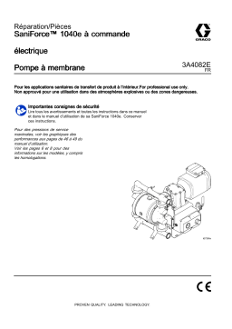 Graco 3A4082E, Pompe à membrane SaniForce™ 1040e à commande électrique, Réparation/Pièces Manuel du propriétaire