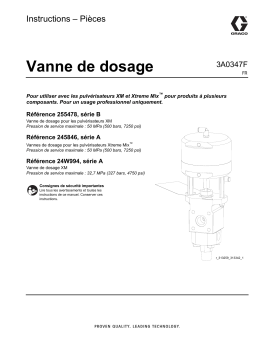 Graco 3A0347F - Vanne de dosage Mode d'emploi