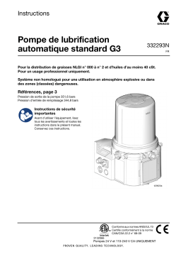 Graco 332293N, Pompe de lubrification automatique standard G3 Manuel du propriétaire