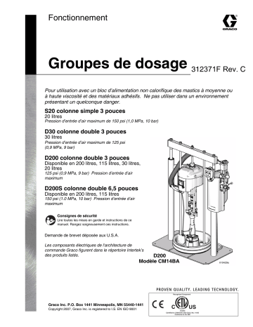 Graco 312371Fc - Groupes de dosage Manuel du propriétaire | Fixfr