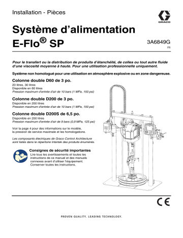 Graco 3A6849G, Systèmes d’alimentation E-Flo SP Mode d'emploi | Fixfr