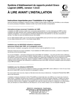 Graco 309308a , Système d'établissement de rapports produit Manuel du propriétaire