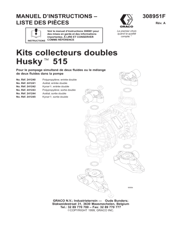 Graco 308951A Husky 515 Split Manifold Kits Mode d'emploi | Fixfr