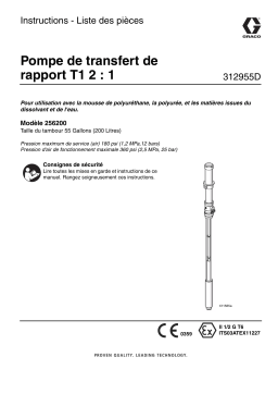 Graco 312955D - T1 2:1 Ratio Transfer Pump Mode d'emploi