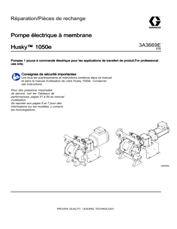 Graco 3A3669E, Pompe électrique à membraneHusky™ 1050e, Réparation/Pièces de rechange Manuel du propriétaire | Fixfr