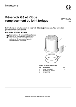 Graco 3A1023C G3 Reservoir and O-Ring Replacment Kit Mode d'emploi