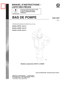 Graco 308190j , BAS DE POMPE Manuel du propriétaire